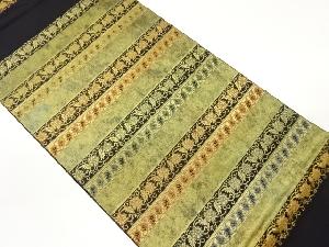 伝統工芸士 箔屋清兵衛　引箔横段に花唐草模様織出し袋帯